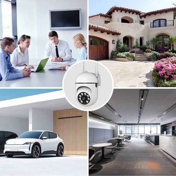 JOOAN 1 Set Cámara domo mini inteligente de 3MP, de material ABS de alta calidad, diseño minimalista en bola blanca con tecnología de seguimiento automático, mejora de zoom 5X, comunicación bidireccional, visión nocturna, acceso remoto, excelente regalo de para el hogar en Navidad