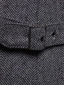 New Mid-Length Suit Collar Windbreaker Jacket For Men, 2 In 1 Woolen Coat YF19 - Dark Grey - View 5