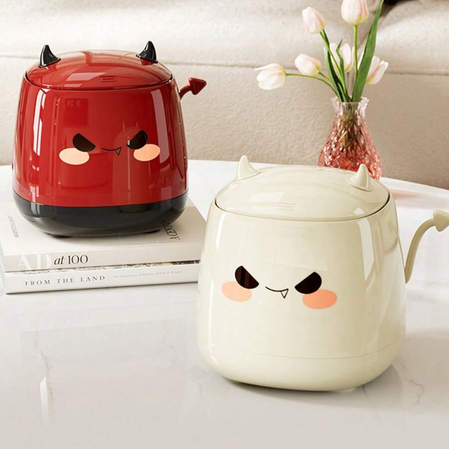Creative Cute Desktop Trash Can, Small Demon Shaped With Tail, Desk Storage Box, Essential Garbage Can