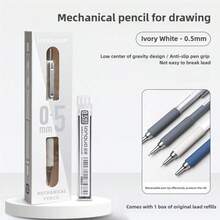 1pc Automatic Mechanical Pencil, 0.3mm/0.5mm/0.7mm/0.9mm Options, Suitable For Drawing, Sketching, Writing, Silver/Black Color, Refillable, High-Quality Drafting Pencil