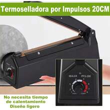 Máquina de Sellado por Pulso de 20cm, Máquina de Sellado Manual por Presión y Calor, Máquina de Sellado para Almacenamiento Doméstico, Sellado y a Prueba de Humedad, etc. - Negro - Ver 12