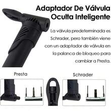 WOTOW Bomba de Bicicleta Ciclismo, Bomba de Aire Portátil, Kit de Reparación de Neumático Válvula Presta Schrader para Bicicleta Montaña Carretera BMX Balones Deportivos - Mini Negro 120PSI - Ver 9