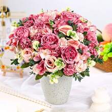 1PC Big Artificial Peony Flowers Silk Hydrangea Bouquet Wedding Decoration DIY Wreath Material, Bride Holding Flower, Wrist Flower, Chest Flower, Head Flower Decoration Accessories, Wedding Car Decoration, Lintel Arch Decoration, Home, Dining Room, Bedroom, Vase Decoration, Birthday Party Decoration Materials, Valentine's Day And New Year Gifts