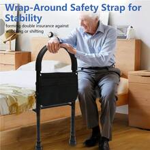 Bed Rails For Elderly Adults Bed Cane- Bed Assist Rail Medical Bed Support Bar Mobility Assistant With Free Storage Bag And Fixing Strap, Bedside Fall Prevention Rail For Seniors,Medical Bed Safety Rail, Bed Assist For Pregnant Women - All Black Bedside Rails - View 10