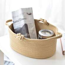 Solid Color Thickened Foldable Laundry Basket, Blanket Basket, Handwoven Basket With Handle, For Storing Clothes, Blankets, Quilts, Pillows, Toys, Miscellaneous Items, Shoes, Suitable For Bedroom, Laundry Room, Hallway