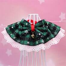 1 件宠物圣诞围巾，雪花图案蝴蝶结，猫咪节日围兜，柔软亲肤 - 彩色 - 查看 8