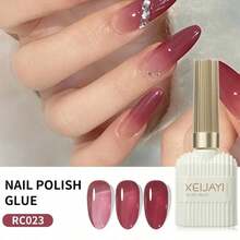 XEIJAYI 1瓶15毫升凝胶指甲油，四季皆宜的美甲产品，可卸LED凝胶指甲油，DIY家用美甲沙龙，夏季美甲护理礼物，送给女士和女孩的指甲 - 玫紅色 - 查看 7