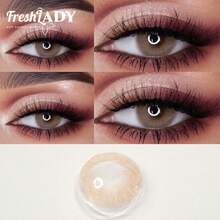 FRESH LADY Freshlady Aesthetic Eye Look Back To School Pupilentes One Tone Caramel Colored Contact Lenses 1 Year Disposable Halloween Costume Cosplay - Apricot - View 12