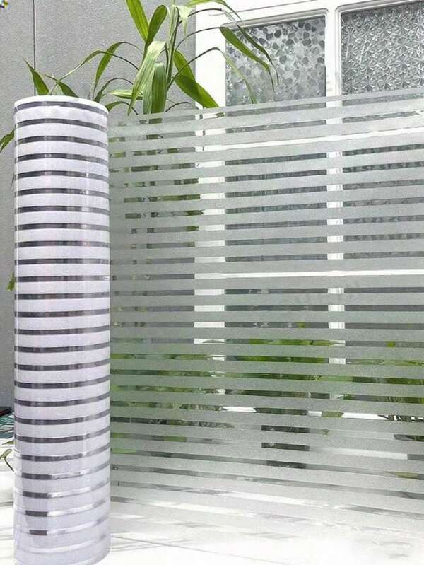 1 pieza Película de ventana de vidrio esmerilado, pegatina traslúcida de privacidad para oficina, baño, decoración de habitación, decoración de cocina, decoración de pared, sin pegamento, decoración de pared