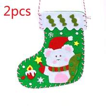 2 Stücke Weihnachtsdekoration - Weihnachtsmann Mini Socken, Weihnachtsbaum Hängedekoration, Weihnachtsstrumpf Geschenktüten, Weihnachtstüten, Frohes Neues Jahr 2025 - Verschiedenfarbig - Übersicht 18