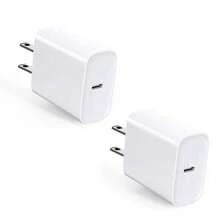 1-2 个 20W PD 快速充电壁式适配器兼容 17 Pro Max/17 Pro/17 Air/17/16/15/14/13/12/11/XS/XR/8/7/6、iPad、S25/S24/S23/S22/S21/S20，充电器手机充电器高输出功率