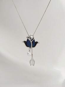 1 pieza Cadena de punto versátil, elegante y casual de estilo vintage romántico francés, adecuada para otoño/invierno - Ver 4