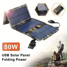 80W USB Solar Panel Folding Power Bank Outdoor Camping Hiking Phone Charger - Nhiều màu - Xem 4