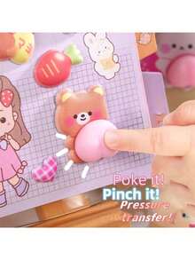 2/1pc Cute 3D Stickers, Diamond Bubble Stickers, Handmade Sticker Art, Luggage Decor, Handcraft Toy, Gift, Random Color & Style - Pink - View 4