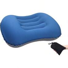 Azuldimen Almohadas inflables ultraligeras para Acampar: Almohada ergonómica comprimible para Soporte Lumbar y para el Cuello Mientras acampa, Hace mochileros, Caminatas (Azul) - Azul - Ver 13