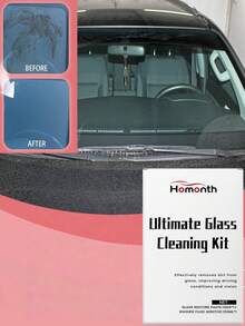 Homonth 1套/汽车窗膜粘贴剂100g*1+汽车窗膜清洁剂150ml*1挡风玻璃油膜清洁套装，汽车玻璃防雾防水防尘涂层，有效去除污垢，改善驾驶条件和能见度 - 彩色 - 查看 2
