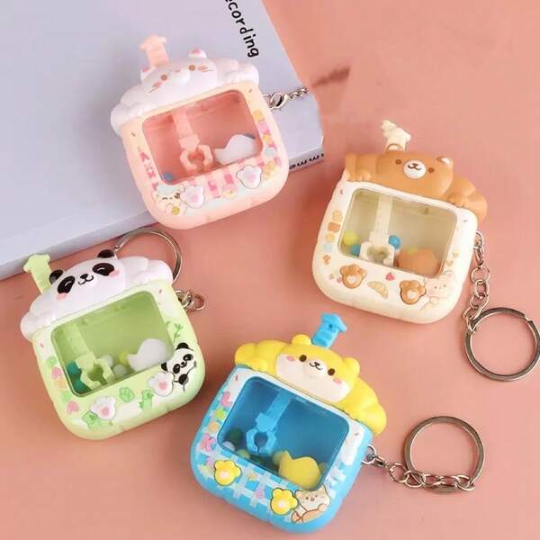 Mini Cute Claw Machine Keychain, Funny Claw Doll Plush Doll Pendant
