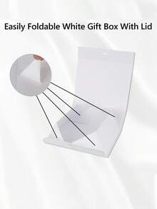 Cutie cadou pliabilă 1 buc/2 buc, cutie cadou albă cu capac, cutie cadou pliabilă cu panglică, design simplu, culoare solidă, potrivită pentru petreceri, ambalaj cadou de sărbători, potrivită pentru prietene, Ziua Îndrăgostiților, ambalaj cadou de ziua de naștere, Crăciun, cutie cadou de Crăciun, potrivită pentru orice ocazie, cutie cadou goală multifuncțională