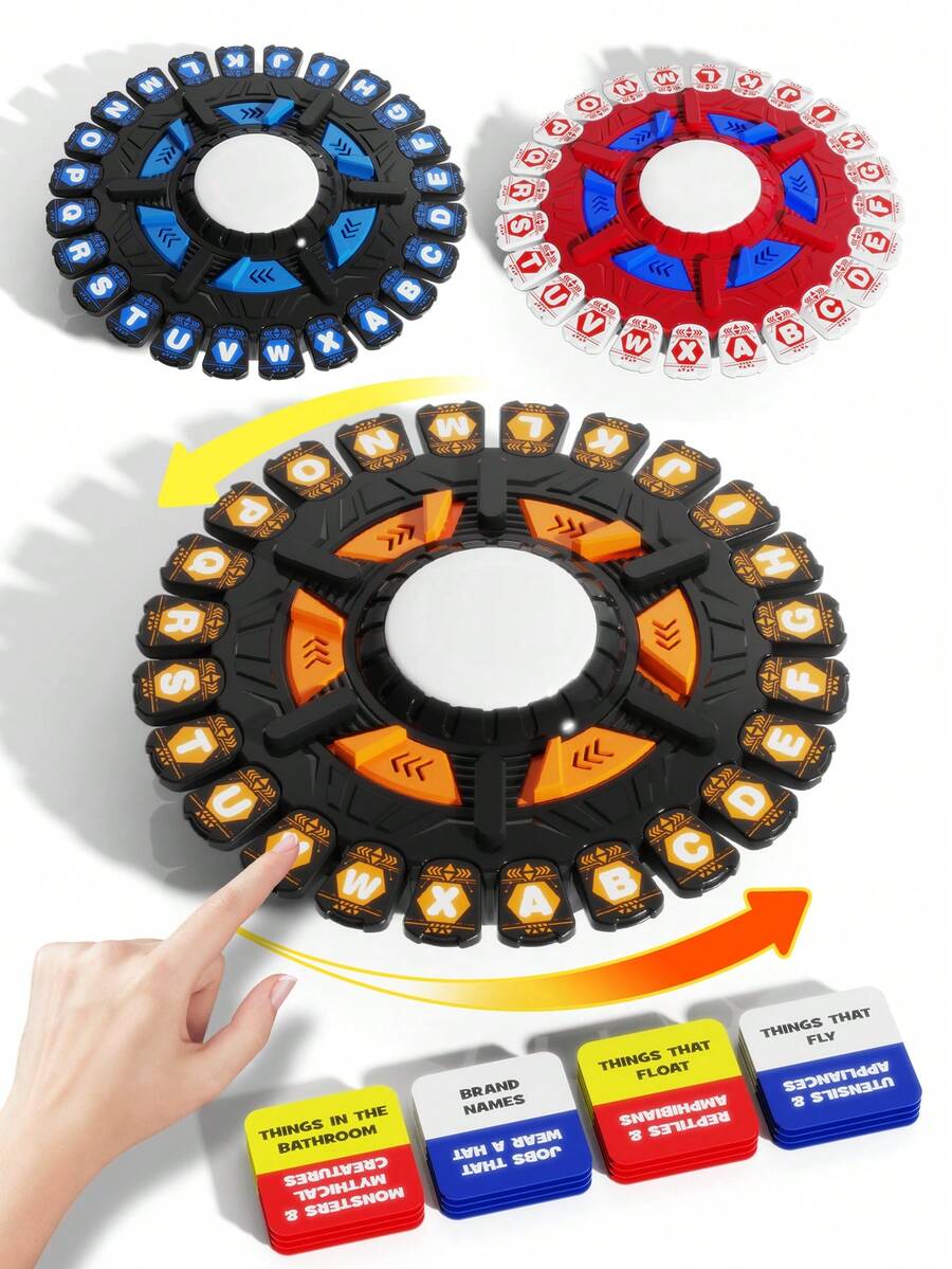 Gioco da tavolo alfabeto, il gioco da tavolo veloce per tutte le età, scegli una categoria e gareggia contro il tempo per essere l'ultimo giocatore rimasto, giochi di carte, giochi da tavolo, giochi interattivi, gioco da tavolo strategico