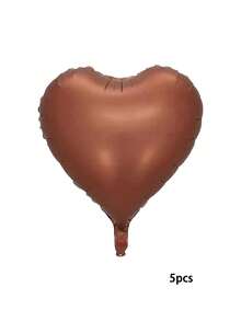10/20个随机棕色和米色心形铝箔气球，18英寸裸色中性氦气球，适合波西米亚风生日、婚礼、情人节 - 彩色 - 查看 9