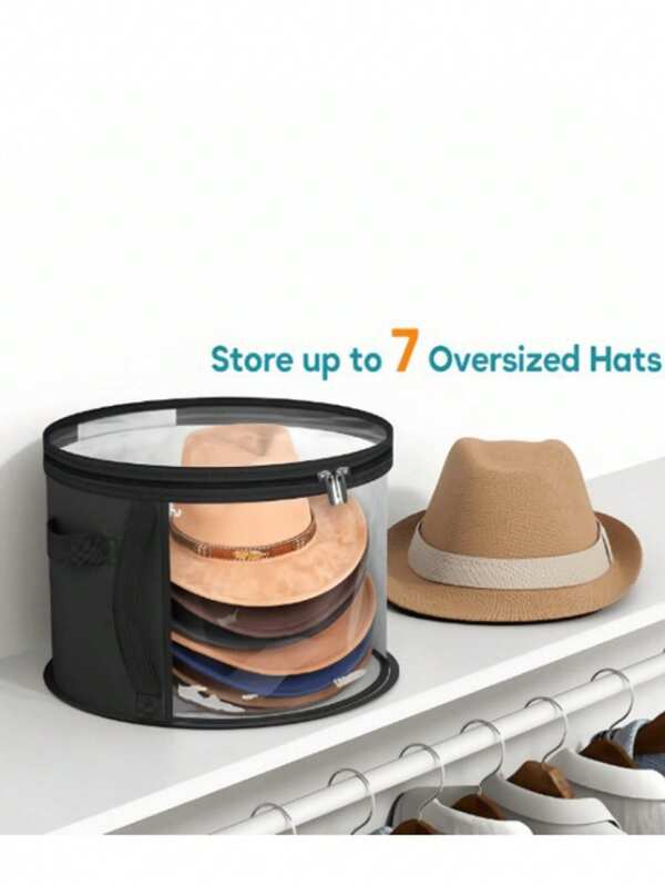 1 Piece Foldable Multi-Functional Scarf, Towel, Hat, Sock, Toy, Clothing Storage Bucket, Wardrobe Storage Wonder, Travel Portable Storage Bag, Accessory Storage BagFoldable Hat Storage Box With Reinforced Handle, Double Zipper Closet Organization And Storage Clothes Organizer Bedroom