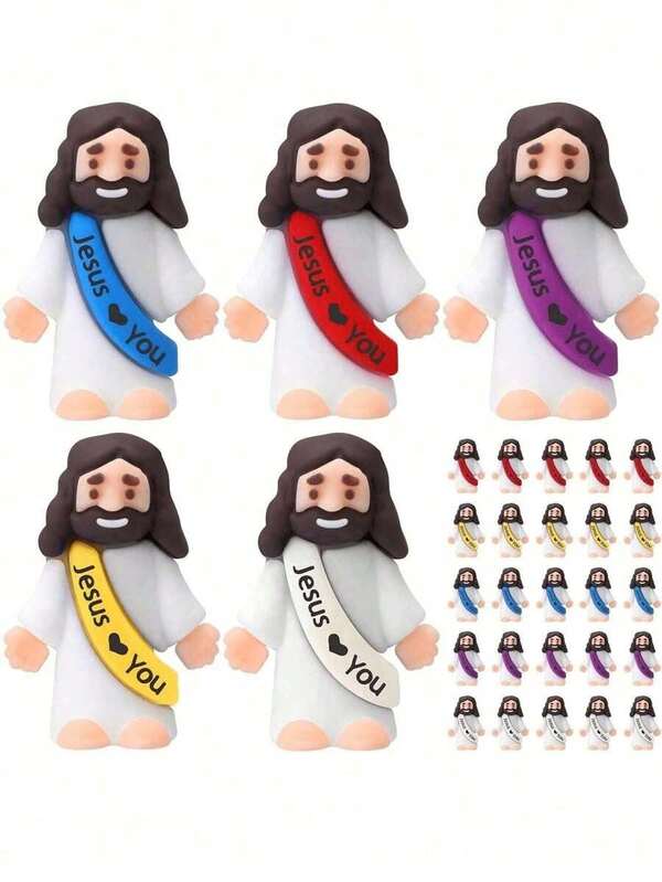 20pcs/Pack Random Jesus Figurines Jesus Loves You Jesus Toys Hide And Seek, Sunday School Party Favors (Random Color), Miniature Jesus, Christian Toys, Small Toys, Christian Toys, Gifts, Party Fillers,, Jesus, Toys,, Jesus, Toys