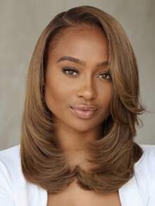 UNice Hair 13x4 Frontal Pre Everything Caramel Blonde Layered Straight Wig Natural Hairline Pre Cut Pre Pluck Transparent Lace 100% Human Hair Unice Wigs For Women