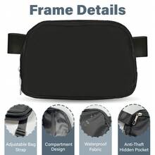 简约时尚女士腰包大容量斜挎包带扣可调节肩带