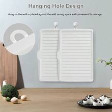 Drip Tray Plastic Worktop Dish Drainer Large Kitchen Sink Drying Rack Holder Dish Drying Mat Draining Board Mat Draining Tray Multi-Purpose Non-Slip Kitchen Heat Resistant Mat For Home White - Green - View 6