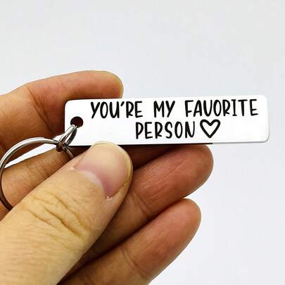1pc Stainless Steel Keychain - "You Are My Love" Engraved Message, 304 Stainless Steel Keyring With Clip, Ideal Gift For Him Or Her On Valentine's Day, Humorous Accessory | Meaningful Message | Durable Keychain