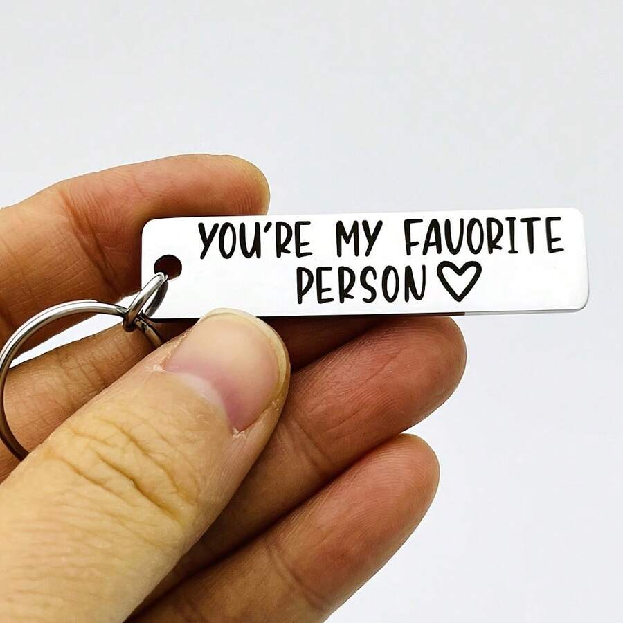 1pc Stainless Steel Keychain - "You Are My Love" Engraved Message, 304 Stainless Steel Keyring With Clip, Ideal Gift For Him Or Her On Valentine's Day, Humorous Accessory | Meaningful Message | Durable Keychain
