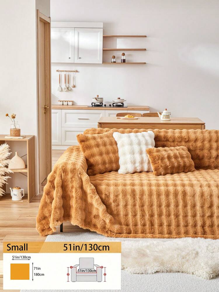 1 件加厚仿兔毛沙发毯，柔软亲肤沙发套，奢华高端品质，装饰和保护沙发，宠物友好，适合 1-4 人座沙发，L 型沙发，适用于客厅、卧室、书房、派对、办公室 - 黃色 - 查看 12