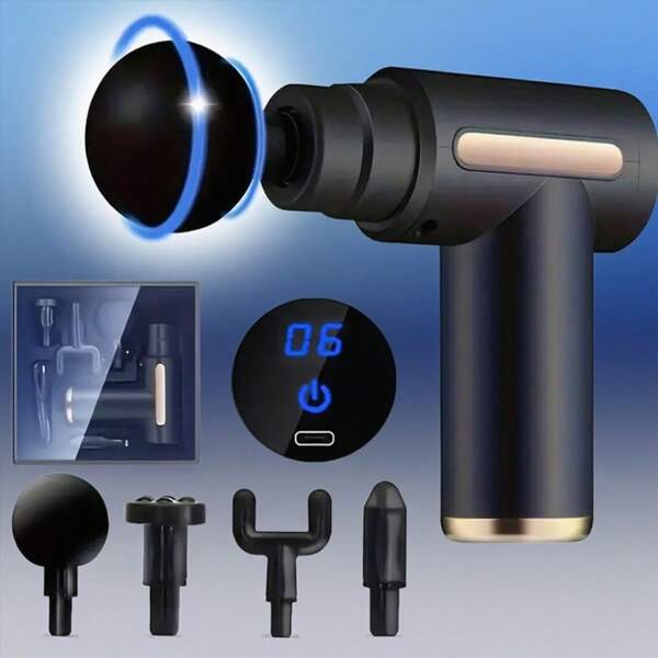 1600mAh Upgraded Portable Massage Gun, 30W Portable Muscle Massage Gun For Back And Neck Muscles, Massage Tool, Holiday Gift For Family, Girls And Boys, Christmas Gift, Thanksgiving Gift