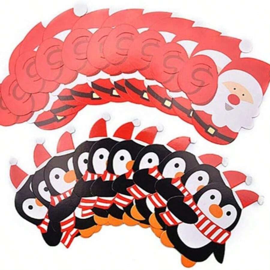 100 Santa Claus And Penguin Christmas Lollipop Decorative Paper Cards - Perfect For Use As Candy Wrapping Paper, Suitable For Christmas Gifting (Without Candy). A Christmas Essential!