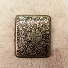 Vintage European Style Peony Design Brass Cigarette Case - Double-Sided Floral Pattern, Shatterproof And Moisture-Proof, Elegant Gift For Boyfriend, Father, Or Lover, Smoking Accessories | Vintage Style | Durable Brass, Cigarette Holder Box - họa tiết arabesque - Xem 4