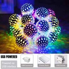 Cadena de Luces LED Marroqu, Guirnalda Luces por USB, 6 Metros de Longitud Total, 40 LEDs Cadena de Luces de Color, Impermeable IP65 Cadena de Luces Decorativas para Exterior, Interior - Multicolor - Ver 3