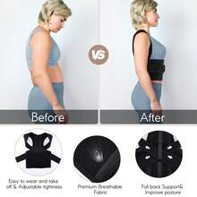 1pc Updated Posture Corrector For Men & Women, Size Runs Small, Consider Ordering One Size Up For Loose Fit, Adjustable Upper Back Support For Clavicle And Neck/Shoulder Upright Comfort Posture Corrector For Men & Women, Body Health Fixation Upper Back Support Clavicle Back And Shoulder Under Clothes, Black - Multicolor - View 6