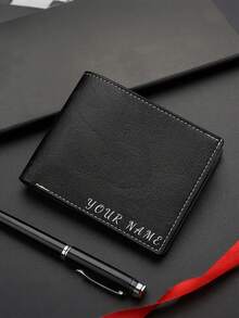 1个定制男士短款钱包，男士礼物，情人节礼物，PU皮革材质，PU极简多卡位钱包，定制男士钱包，个性化礼物，送给兄弟、父亲、男友，周年纪念日、父亲节、圣诞节、万圣节、情人节 - 彩色 - 查看 6