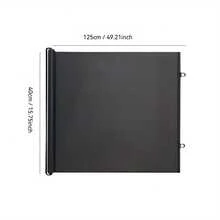 Easy Install Expandable Pet Gate - No Drill PVC Dog Barrier For Stairs & Indoors With Auto-Close Cat Flap, Adjustable Width Pressure-Mount Safety Gate For Home Use (Black)