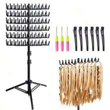 10 piezas Juego de Clips Ajustables para Peinado, 144 Clips, Kit de Herramientas para Trenzar el Cabello con 6 Clips de Peinado Profesionales, Clips de Pico de Pato Antideslizantes con Bandas de Silicona, Regalo de Peluquería y Peinado en Casa para Ella/Él/Romántico/Amor/Pareja/Día de San Valentín - Multicolor - Ver 10