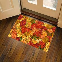 1pc Crystal Velvet Kitchen Rug, Modern Simple Non-Slip Washable Decorative Entrance Mat