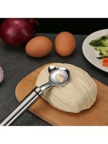 1 pieza Pelador de cactus tipo cuchara, de acero inoxidable, herramienta multifunción para pelar cactus, cortador de fideos chinos para utensilios de cocina - Plata-1 pieza - Ver 1