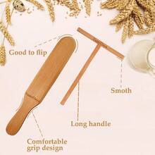 Spreader And Spatula Turner Set Crepe - Convenient Sizes To Fit Any Pan Maker - Natural Wooden Spatula Set Crepe Tools - Initial - View 6