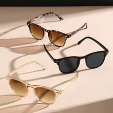 3 Pairs, Vintage Multicolor Round Frame Glasses - Oval Retro Style Lightweight Comfortable Unisex, Casual Glasses, Simple Glasses, Comfortable Glasses - Bộ 3 món - Xem 7