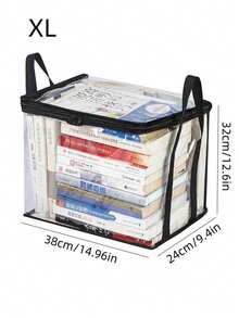 Transparent PVC Storage Bag With Flip Cover & Window - Multipurpose Storage Box For Toys, Party Favors, Crafts, Books, School Supplies, Snacks - Durable Rectangular Home Organization Box, Christmas Gift, Halloween Gift, XL/38*32*24cm, L/32*25*24cm