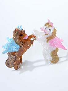 1 pieza Pinza de pelo de acrílico con diseño de animal y planta lindos, pinza de pelo con forma de Pegaso y unicornio de dibujos animados, pinza de acrílico con forma de hoja de arce de Acción de Gracias, accesorios de moda creativos para el cabello de mujeres y niñas, pinza de pelo de otoño, pinza elegante de invierno para outfits de vacaciones para mujer