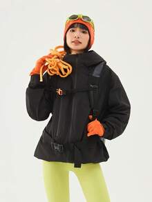 TECTOP Chaqueta softshell de forro polar para mujer, abrigo resistente al viento e impermeable, cálido, con bolsillos con cremallera, diseño con capucha, para actividades al aire libre