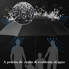 Paraguas de Sombrilla con Protección Paraguas de Pro-Line Resistente al Viento Paraguas con Construcción de Fibra de Vidrio Sombrilla Ligero Resistente al Agua(Negro) - Rojo - Ver 2