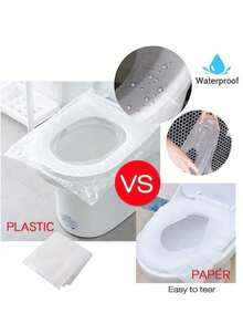 50片/包 一次性旅行马桶座垫，防水便携式马桶内衬，旅行、商务、浴室装饰、夏季必备 - 彩色 - 查看 8