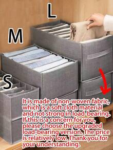 1pc/3pcs Wardrobe Clothes Organizer, 7or9 Grids Portable Wardrobe Organizer, Separate Storage Box, Foldable Wardrobe Drawer Organizer, Suitable For Underwear, Socks, Scarves, Leggings, T-Shirts, Jeans